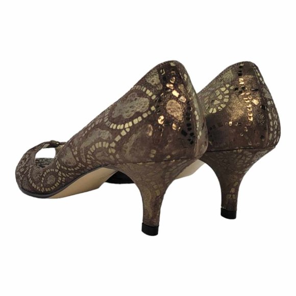 AUTHENTIC VINTAGE BALENCIAGA Women's Leather and Lace 60MM Kitten Heeled Pump - Picture 9 of 15